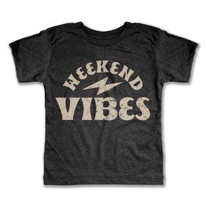 Kids 'Weekend Vibes' Graphic Tee - Charcoal